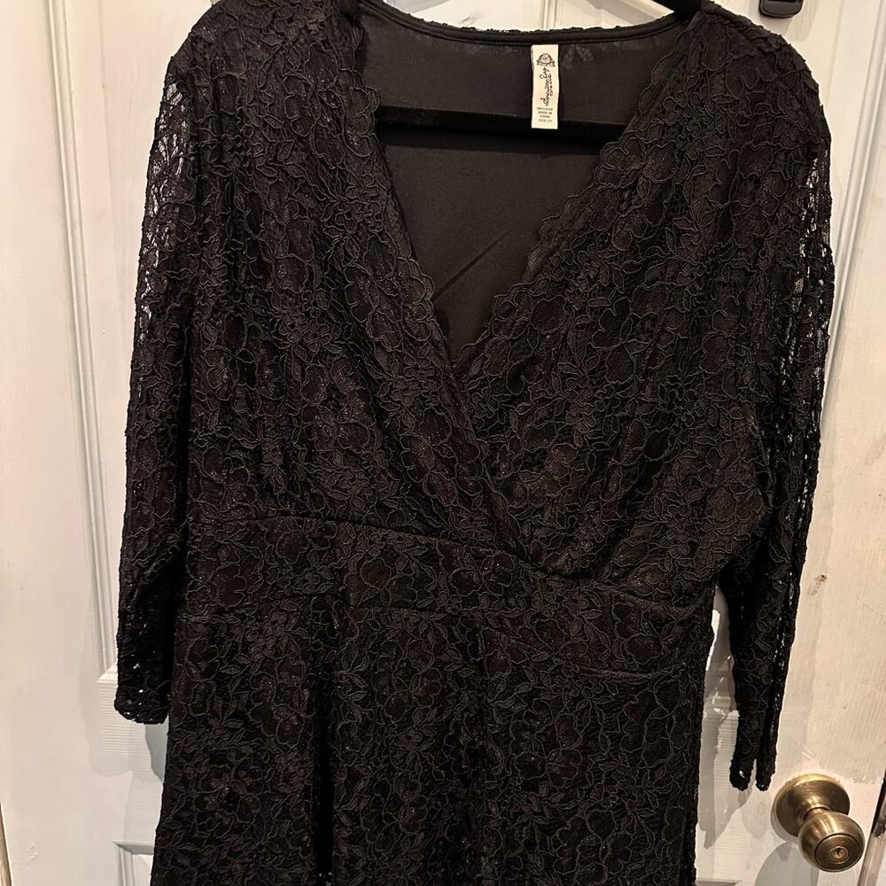 American Rag Black Lace overlay Blouse